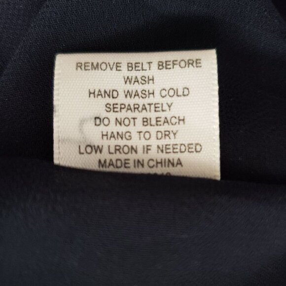 Skies are Blue woman size M  Navy with Polka dots Delaine Belted Shirt dress - Picture 4 of 5